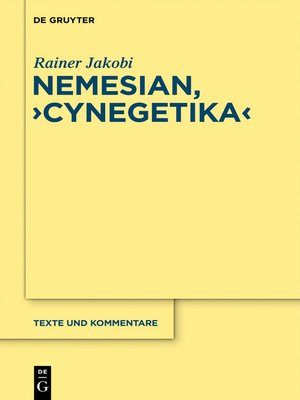 cover image of Nemesianus, „Cynegetica"